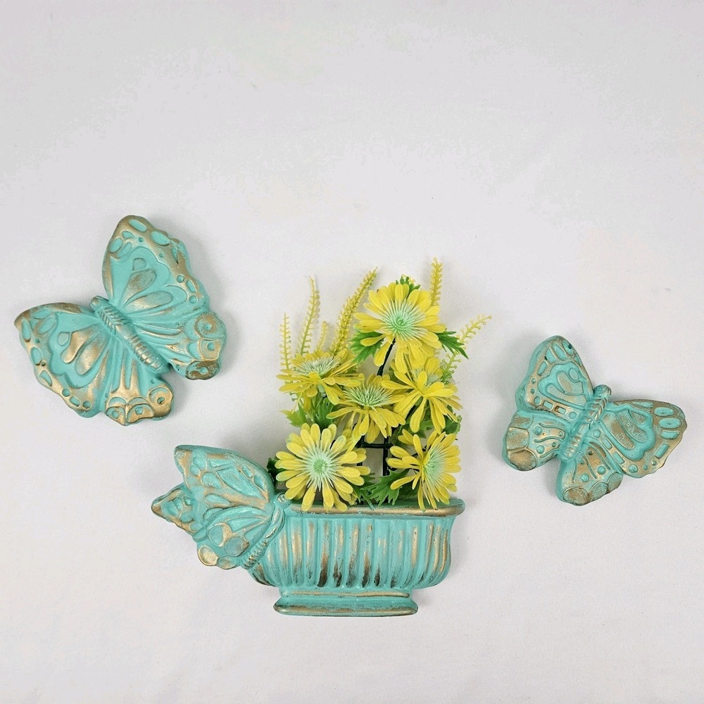 MCM Butterfly Wall Decor Hanging Plaque Bath Nursery Kitsch Vintage Retro